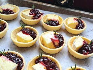 Wild West Worcester beetroot and brie tarts.